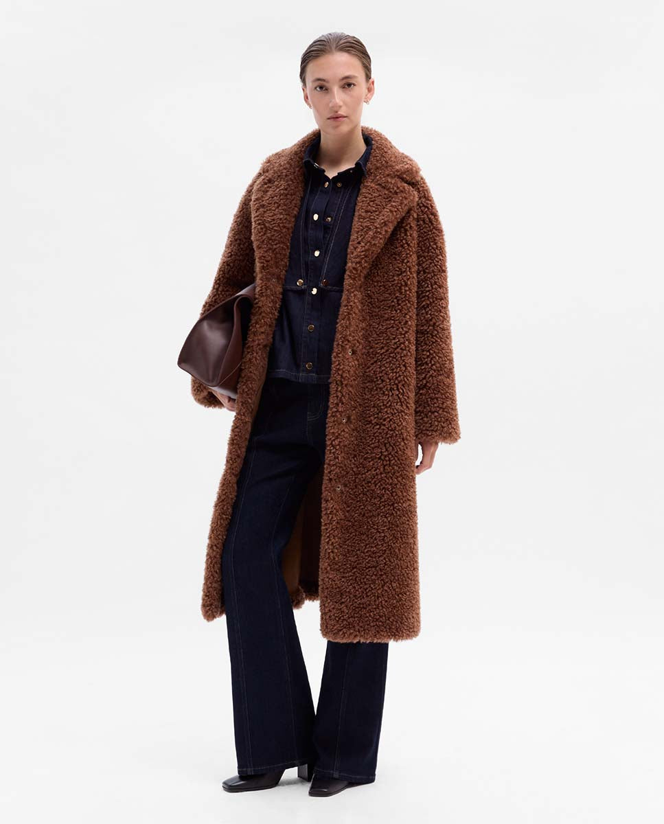 Long sheepskin coat