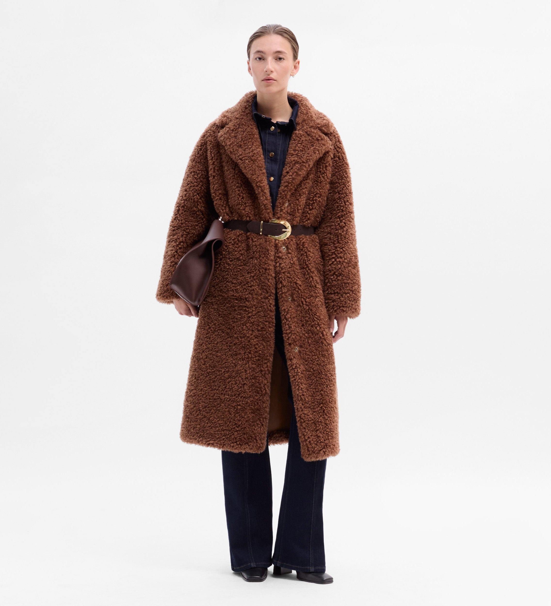 Long sheepskin coat
