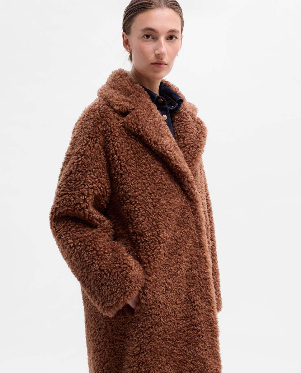 Long sheepskin coat