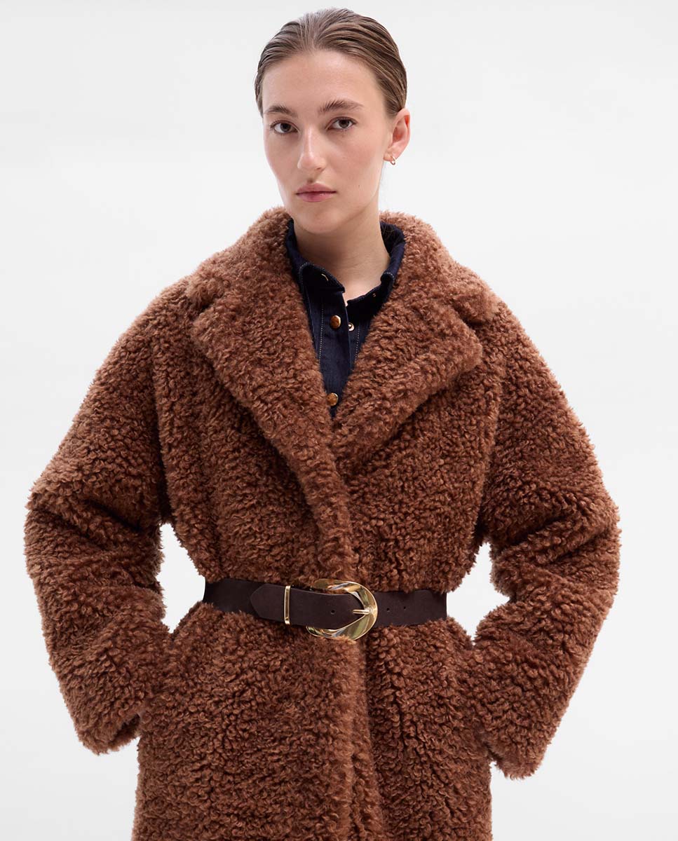 Long sheepskin coat
