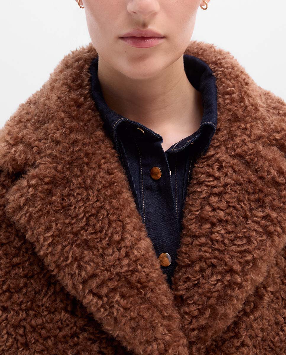 Long sheepskin coat