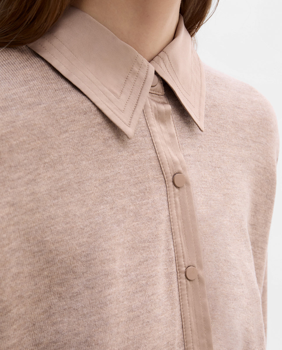 Combined knit shirt