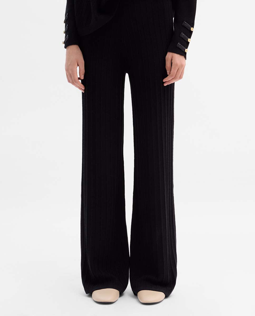 Textured knit trousers