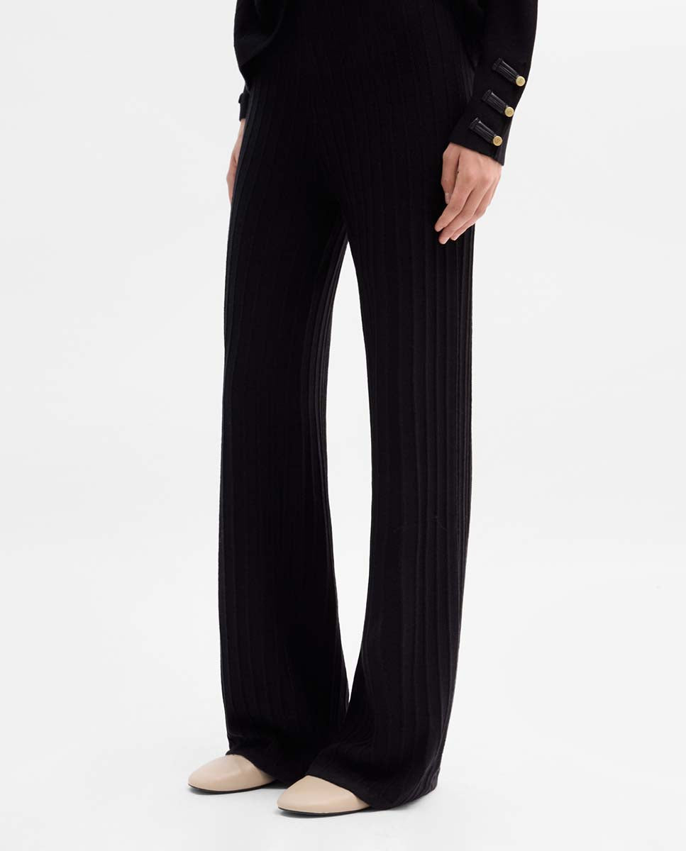 Textured knit trousers