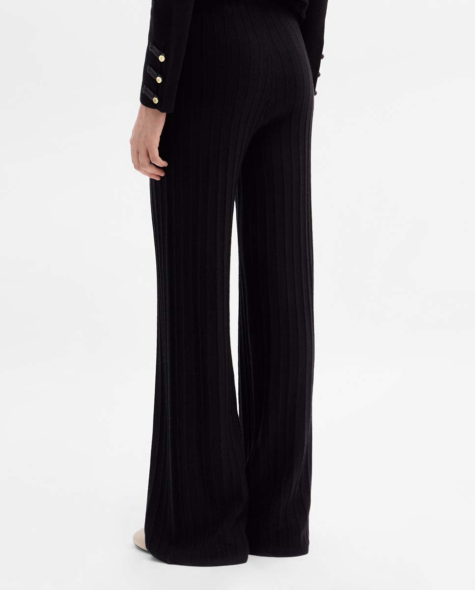 Textured knit trousers