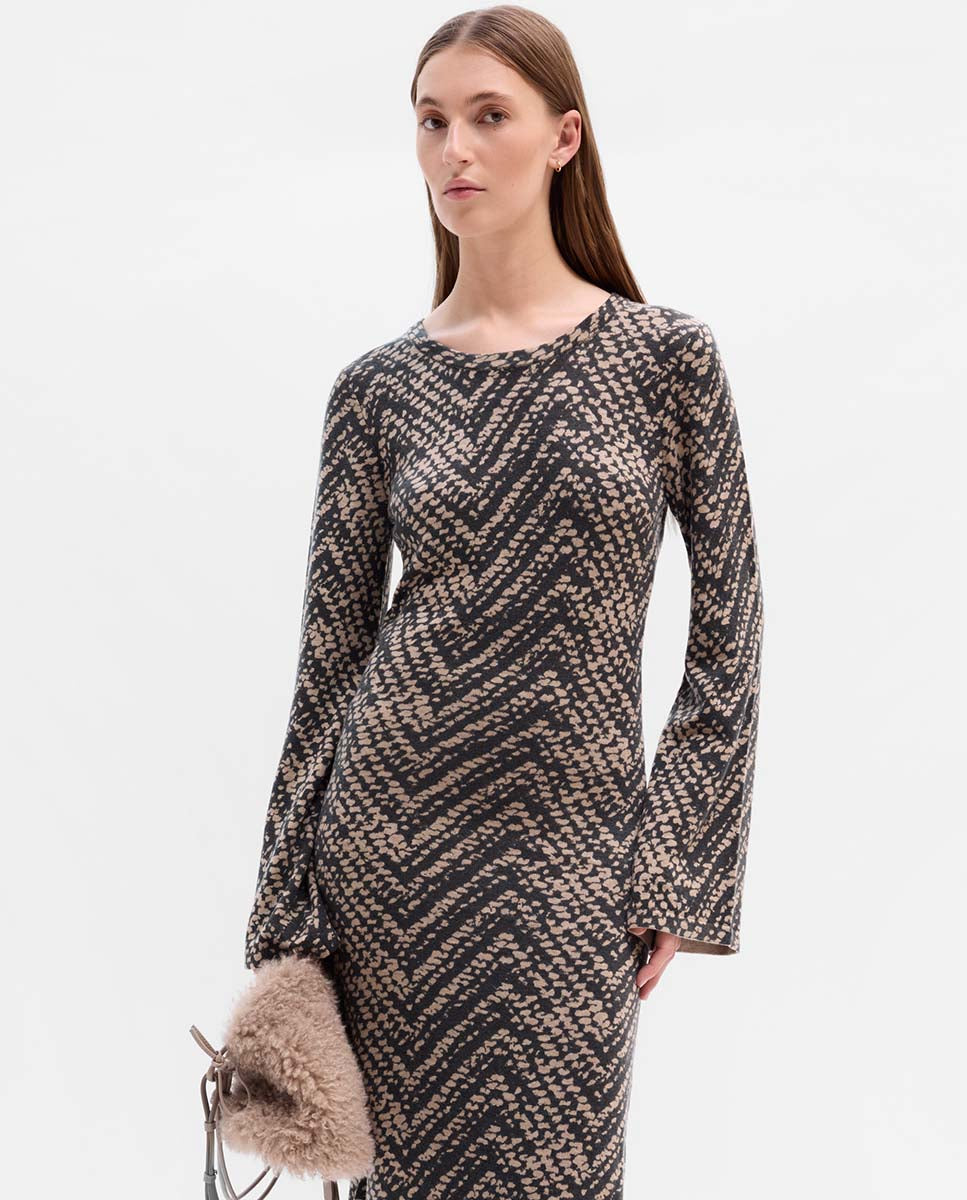 Printed knit dress