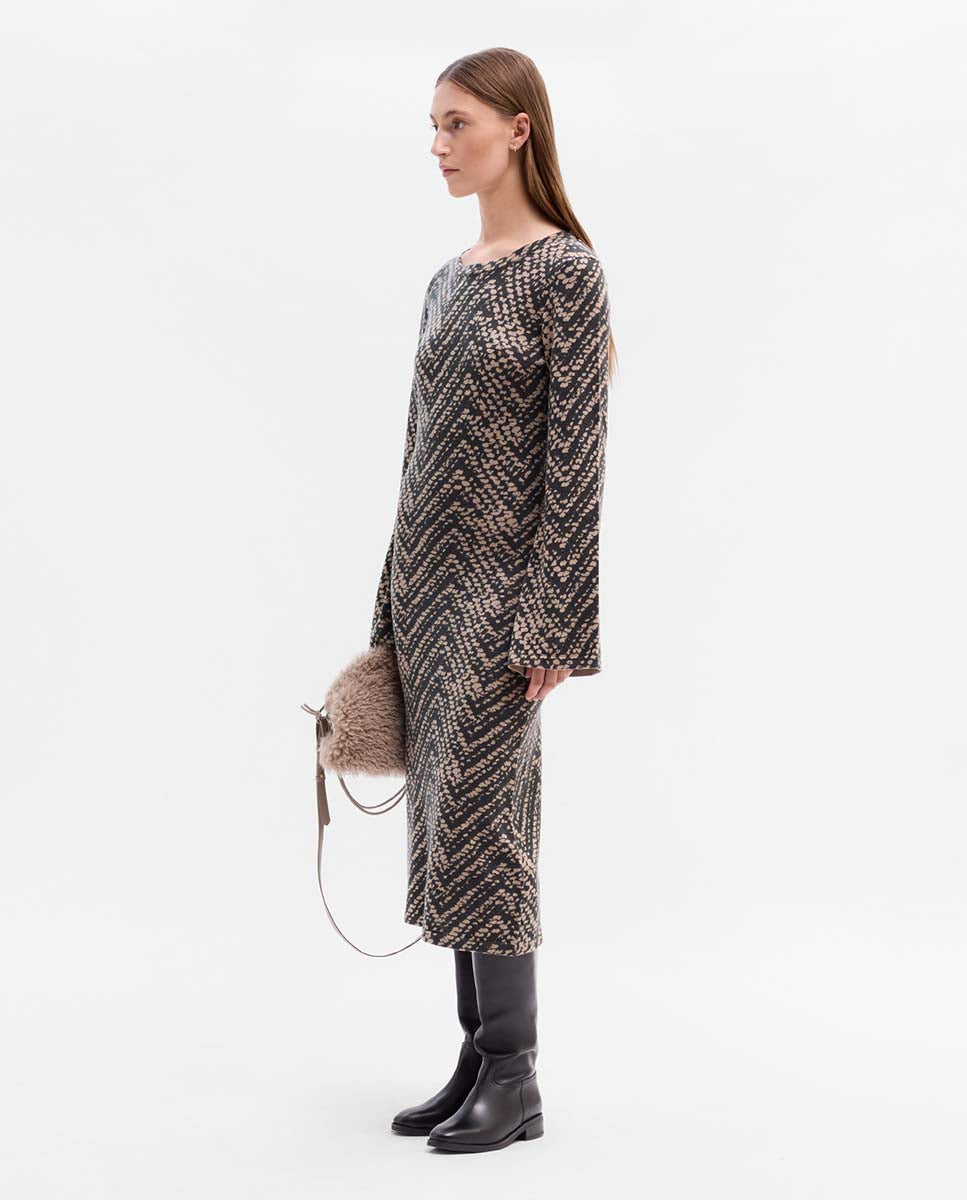Printed knit dress