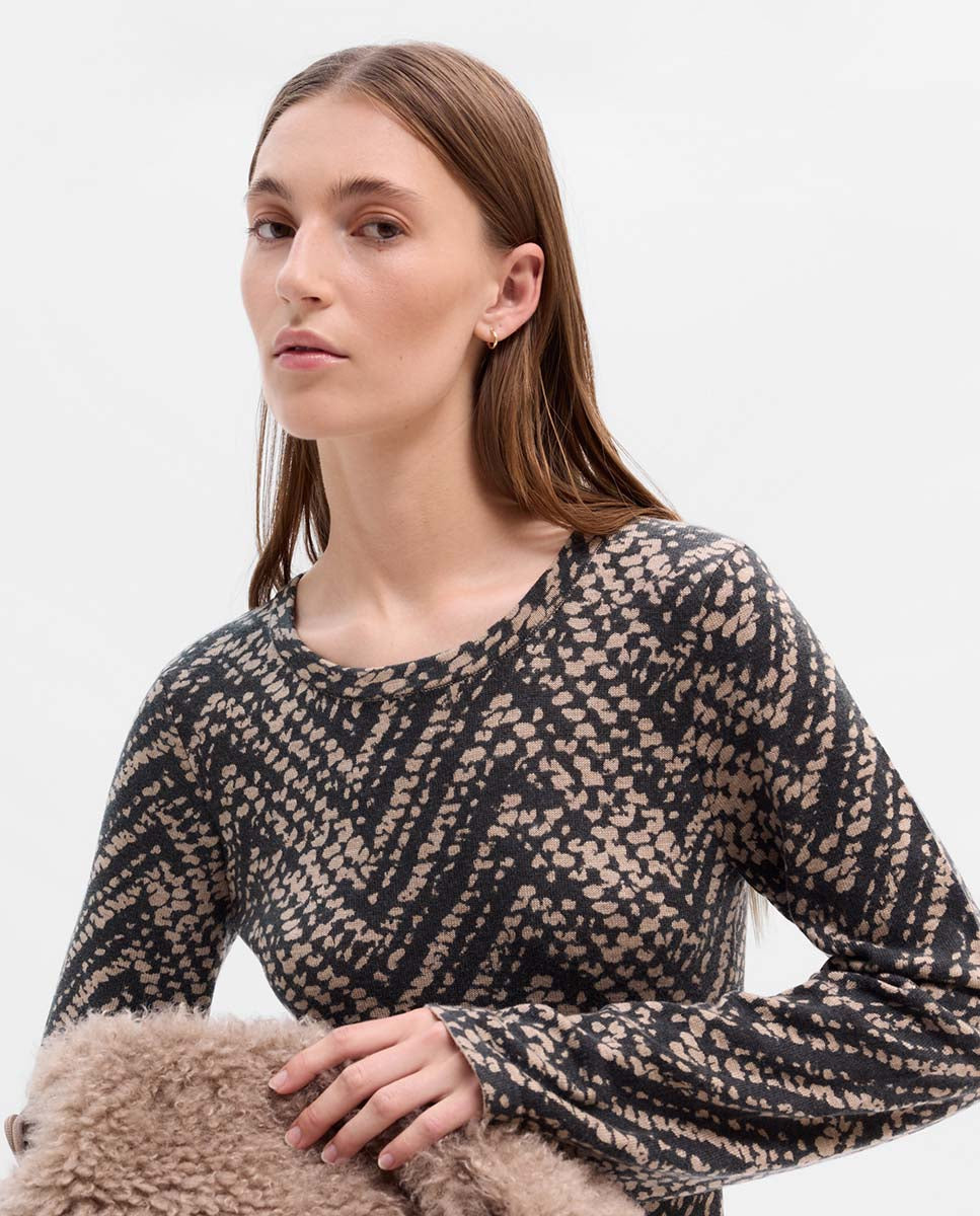 Printed knit dress