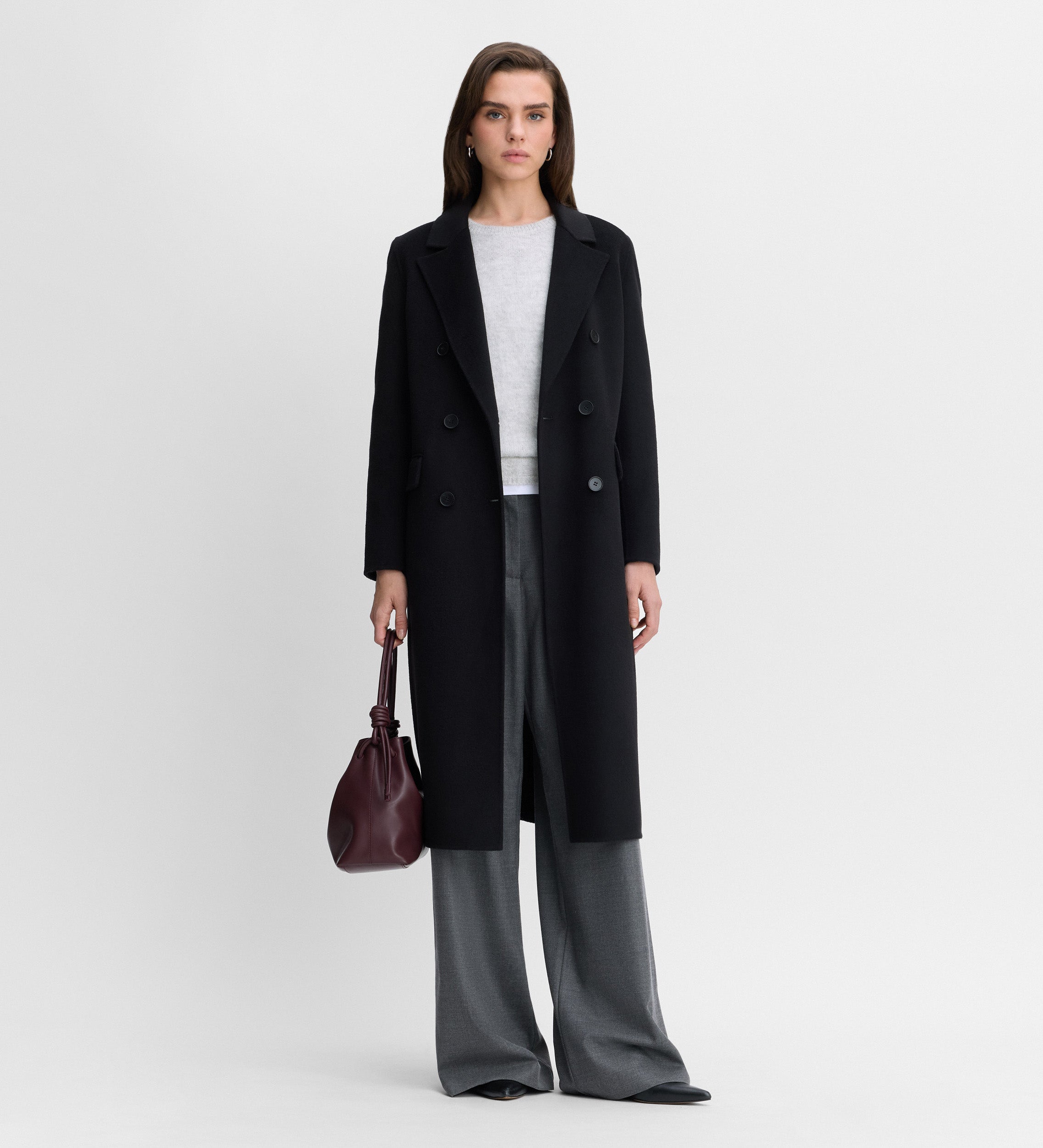 Manteau long double face