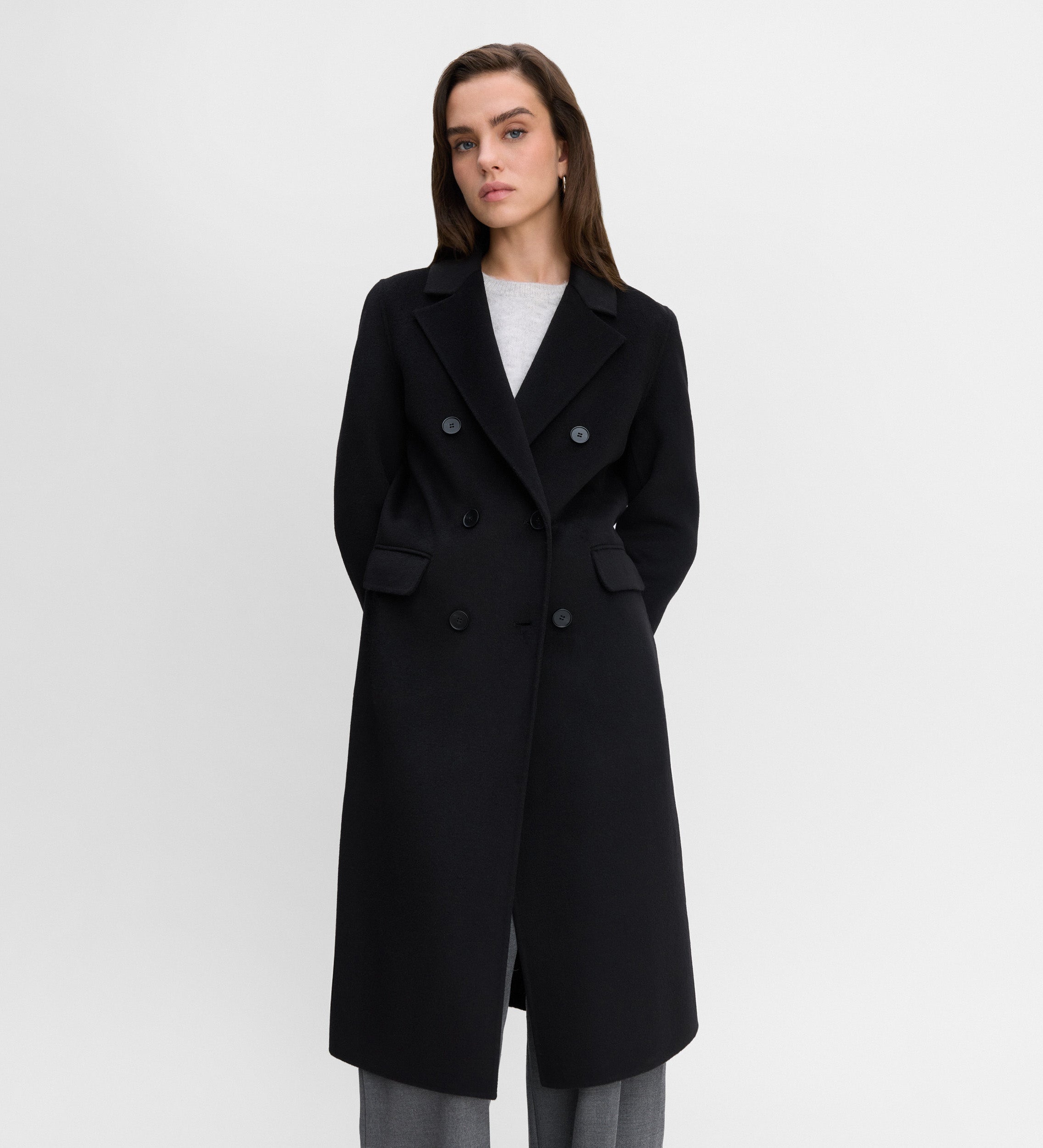 Manteau long double face