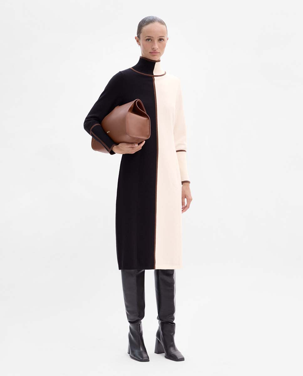 Two-tone knit dress