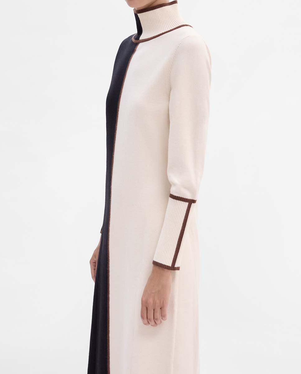 Two-tone knit dress