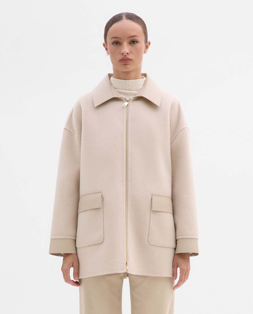 Veste laine bi-matière