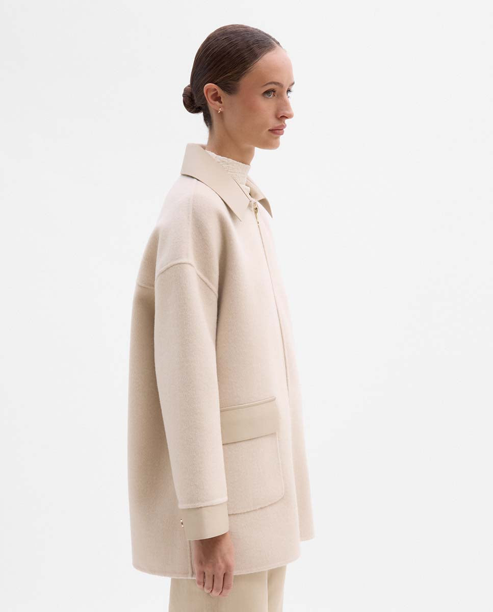 Veste laine bi-matière