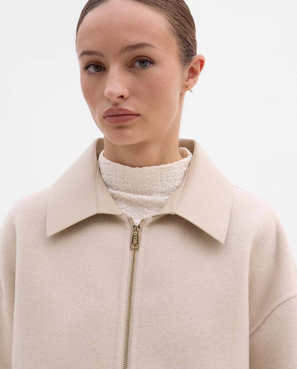 Veste laine bi-matière