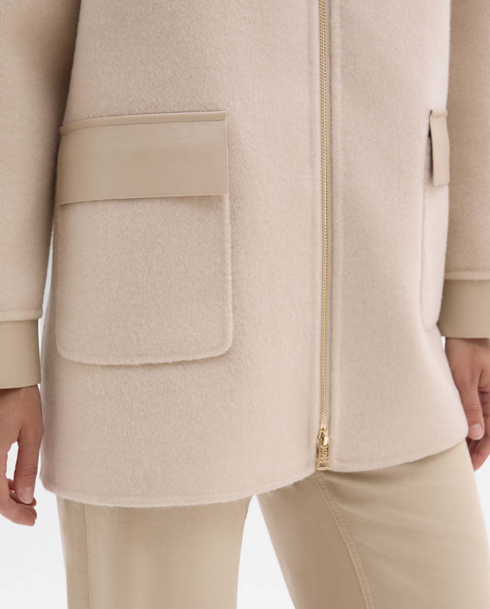 Veste laine bi-matière