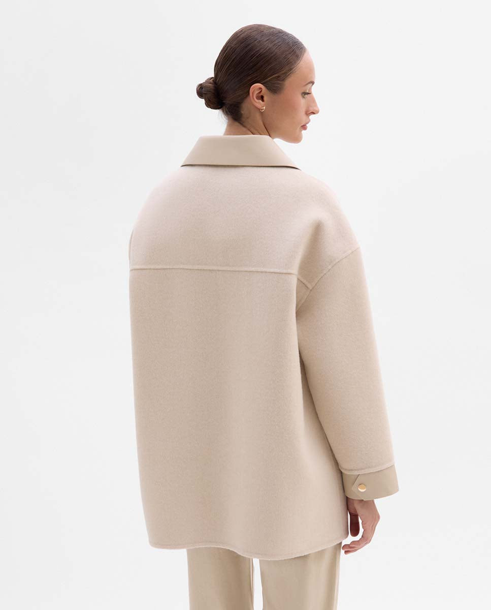 Veste laine bi-matière