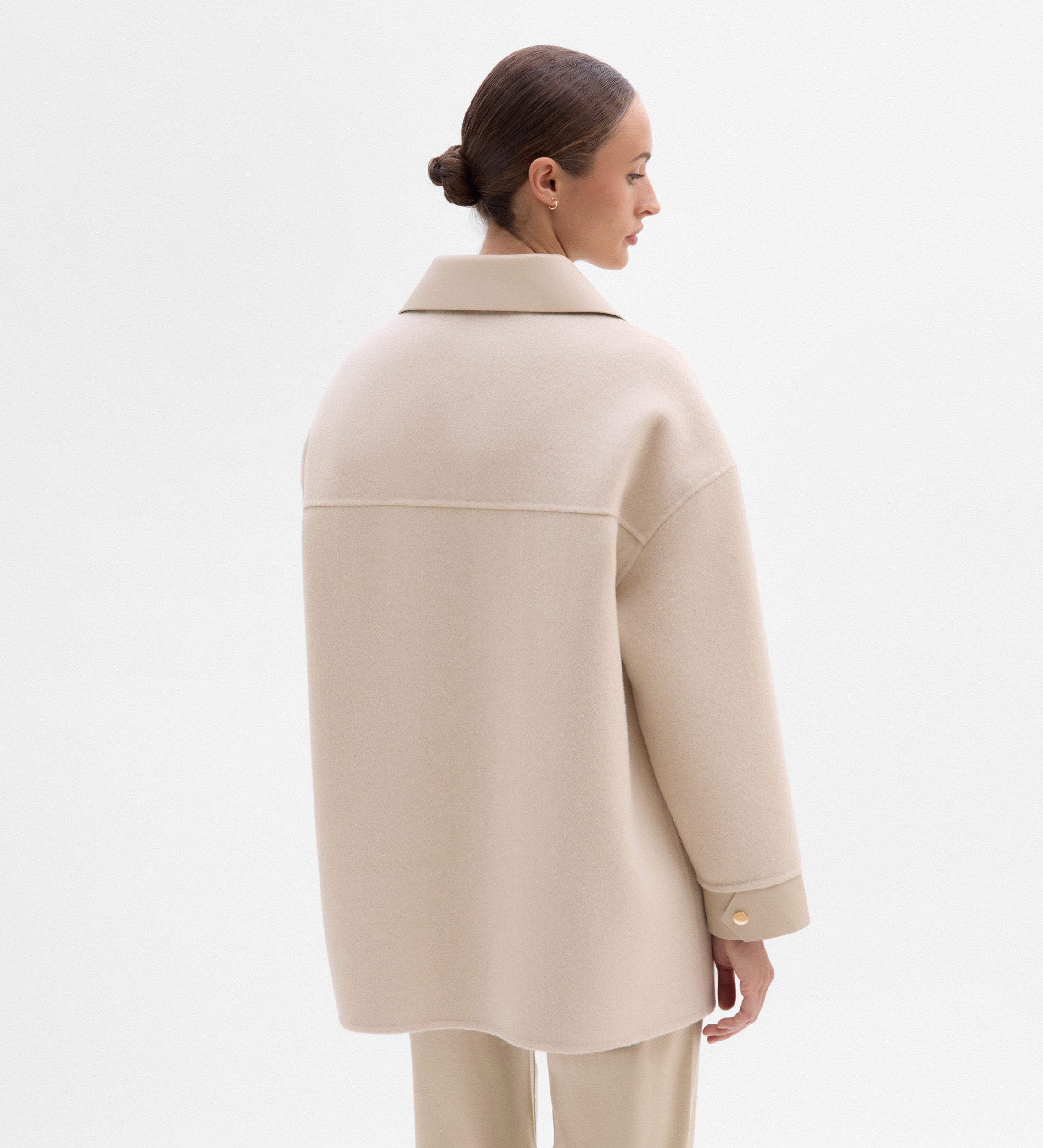 Chaquetón lana bimateria