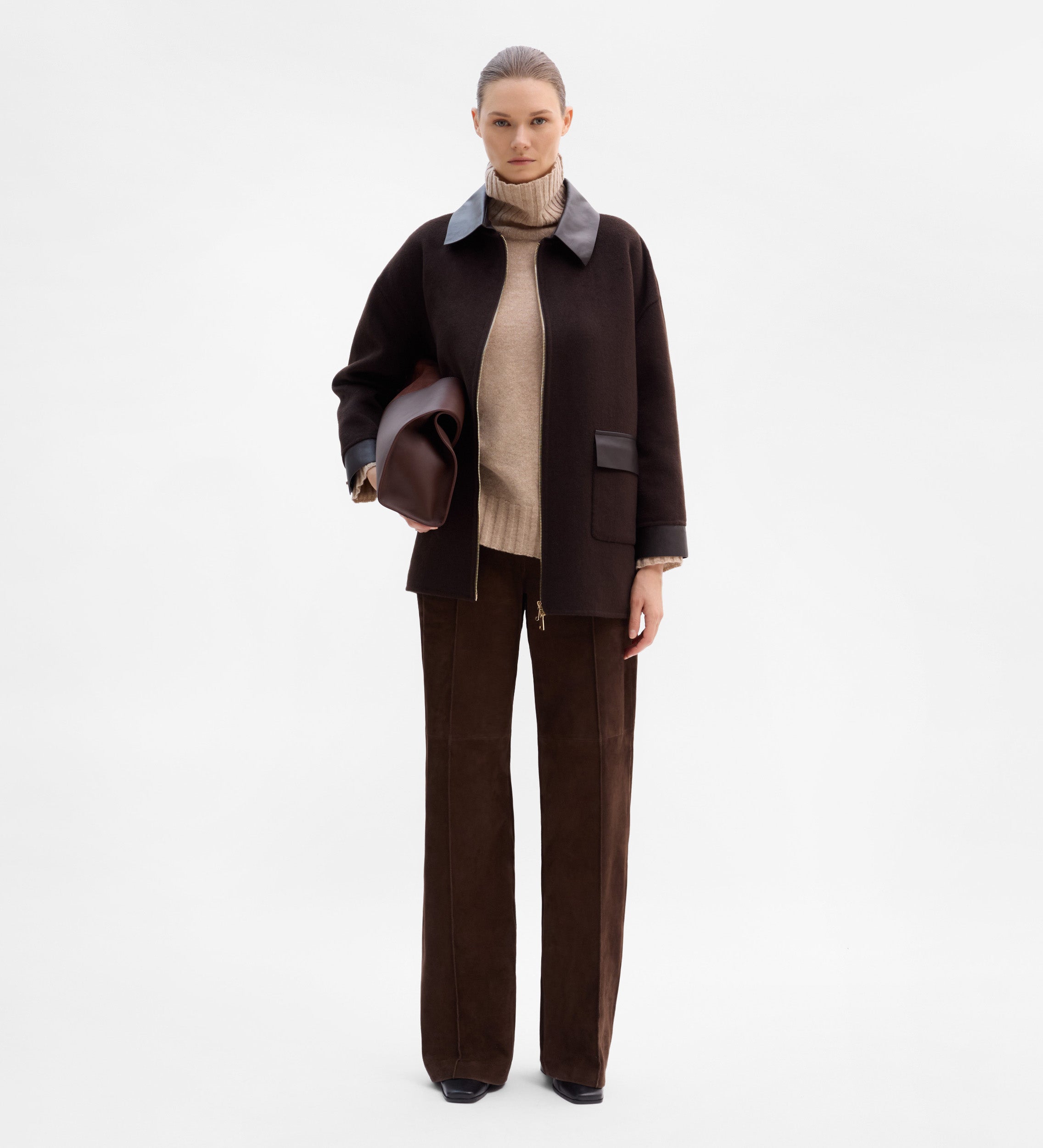 Chaquetón lana bimateria