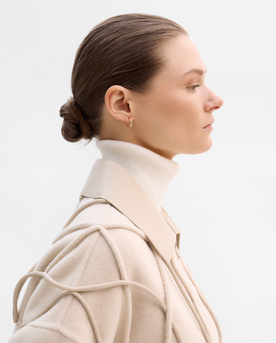 Bi-material wool jacket
