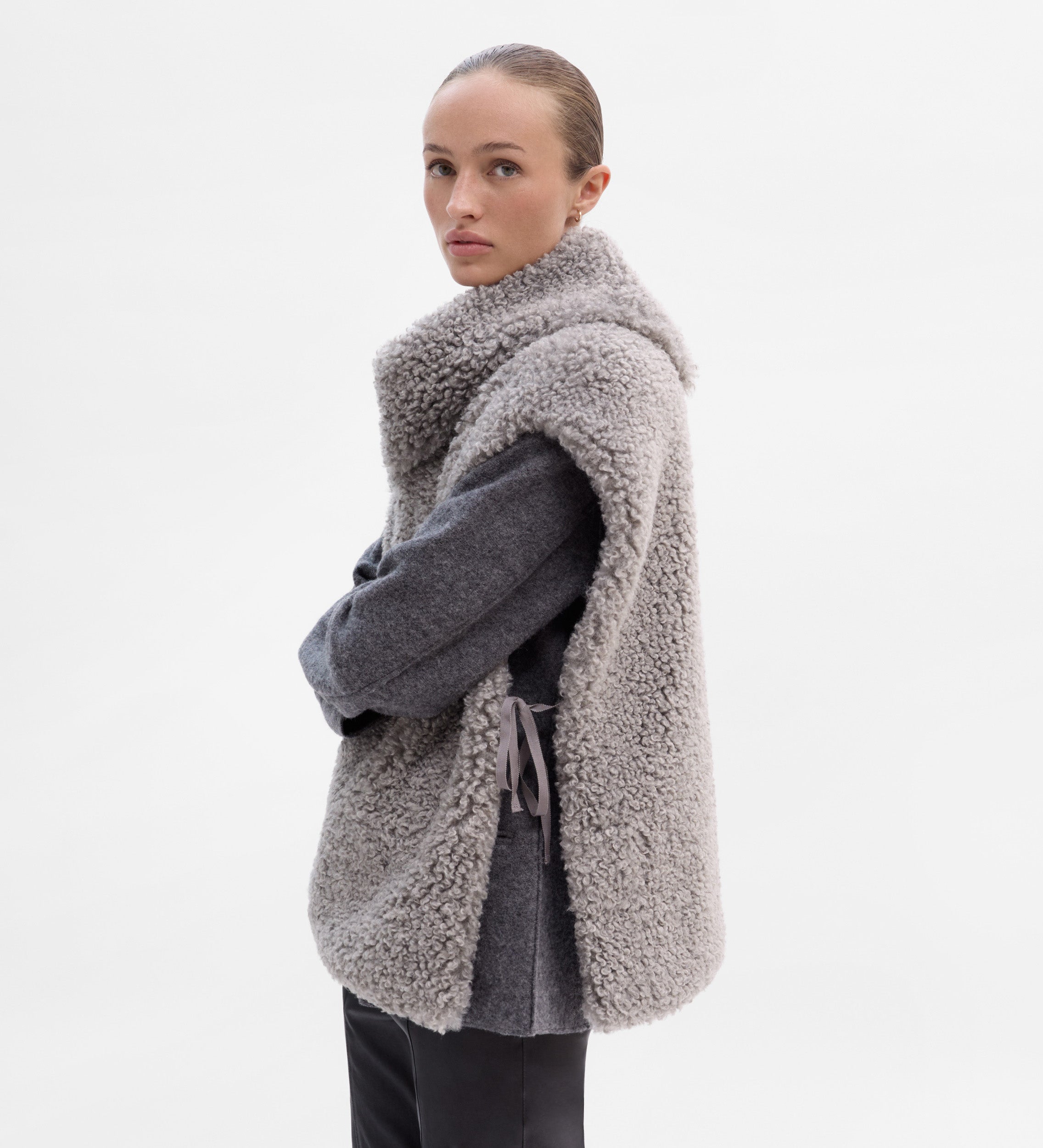 Chaleco corto efecto pelo