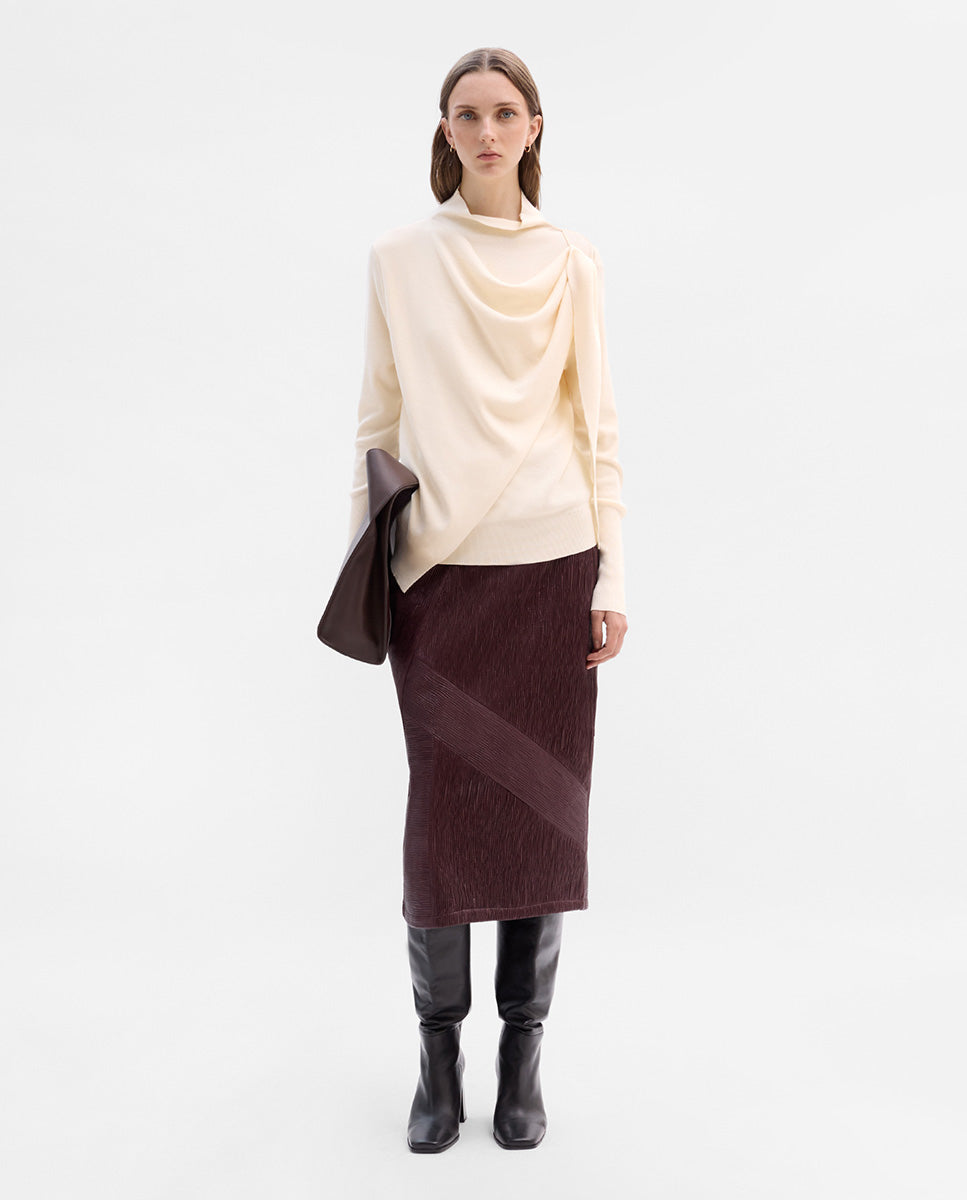 Falda midi textura