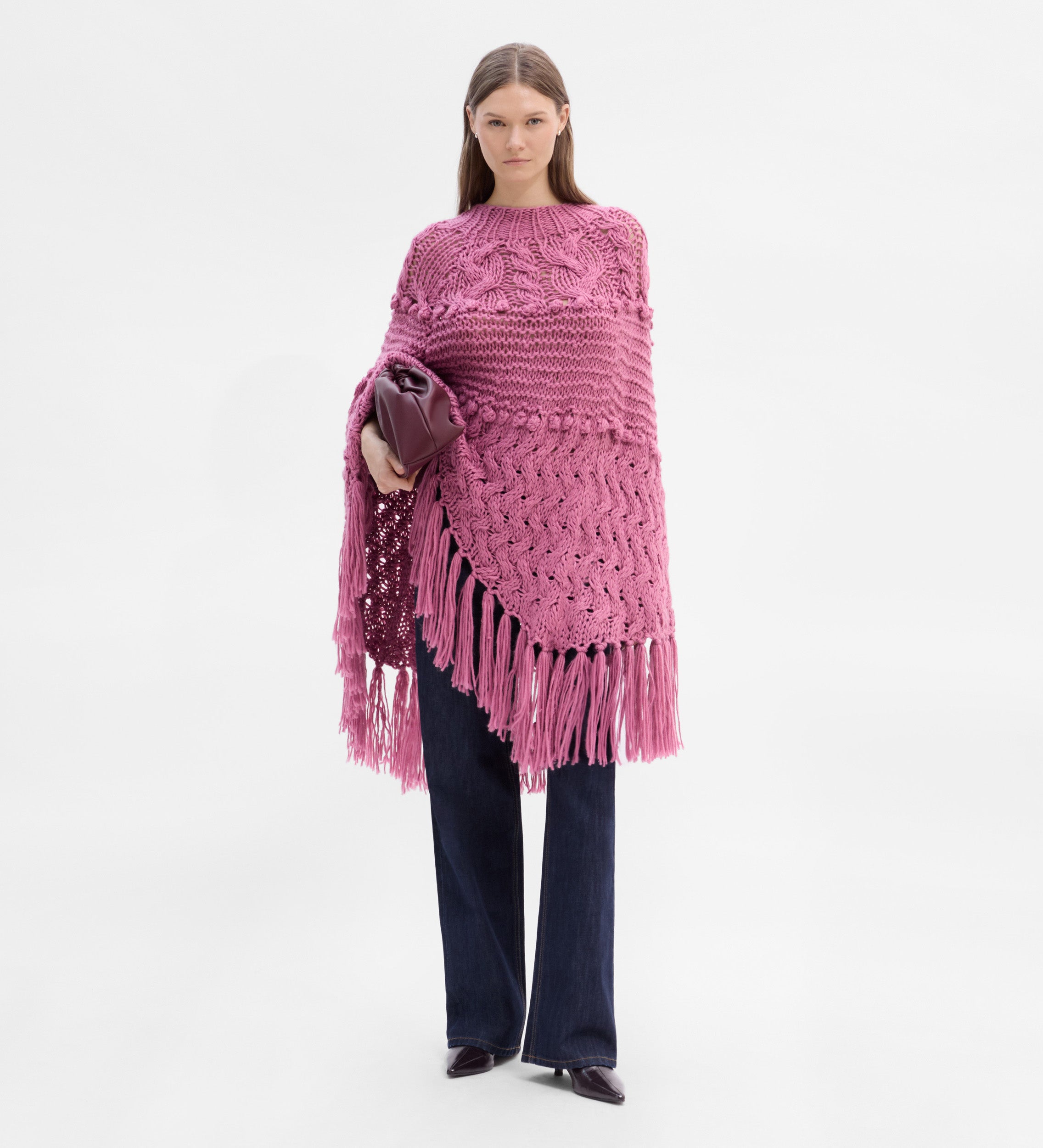 Handmade knitted poncho