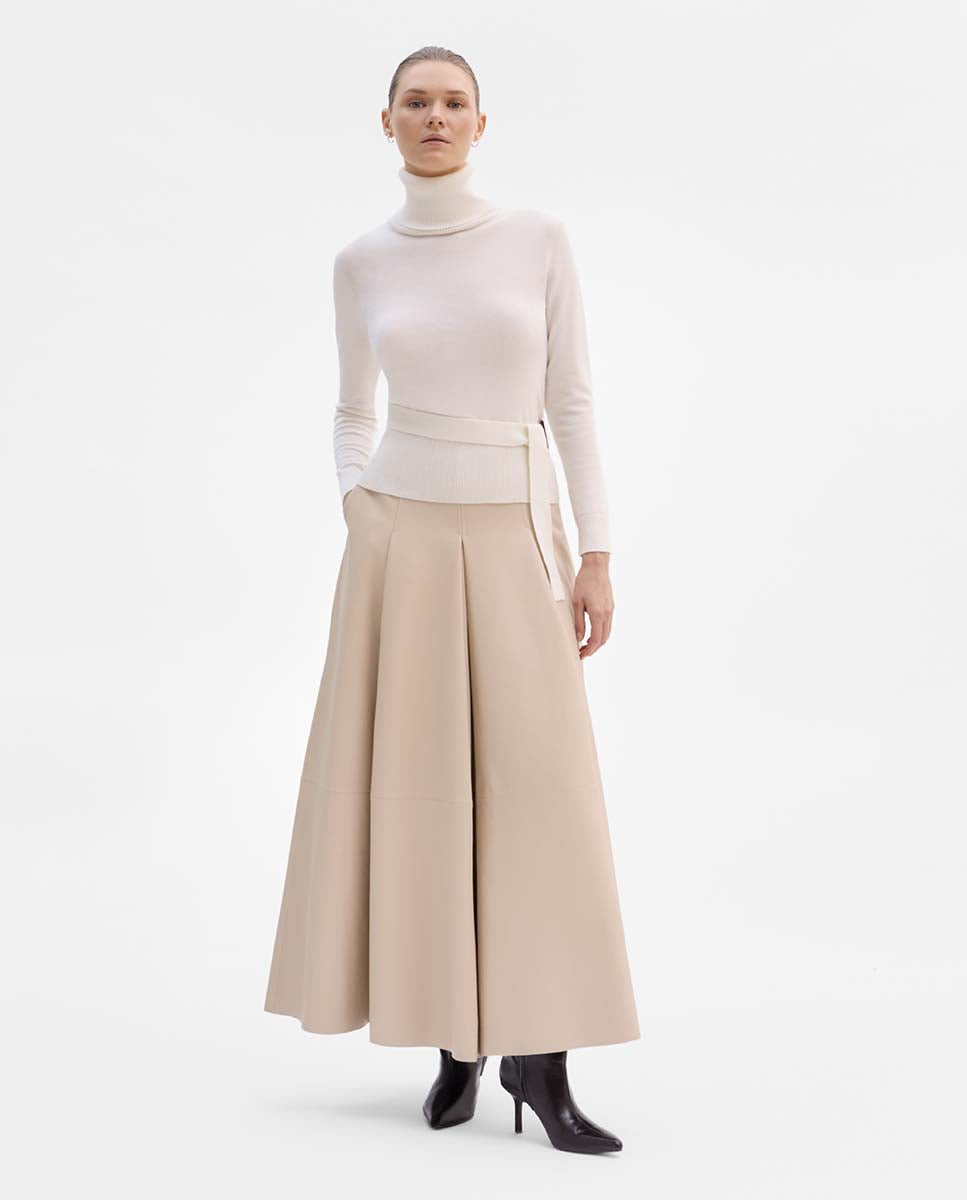 Flared napa skirt