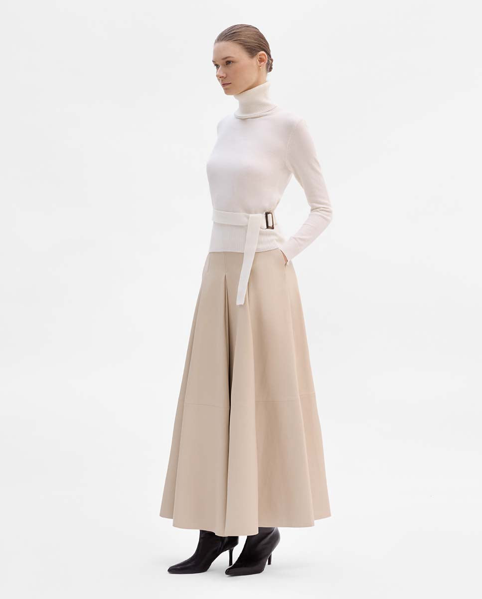 Flared napa skirt