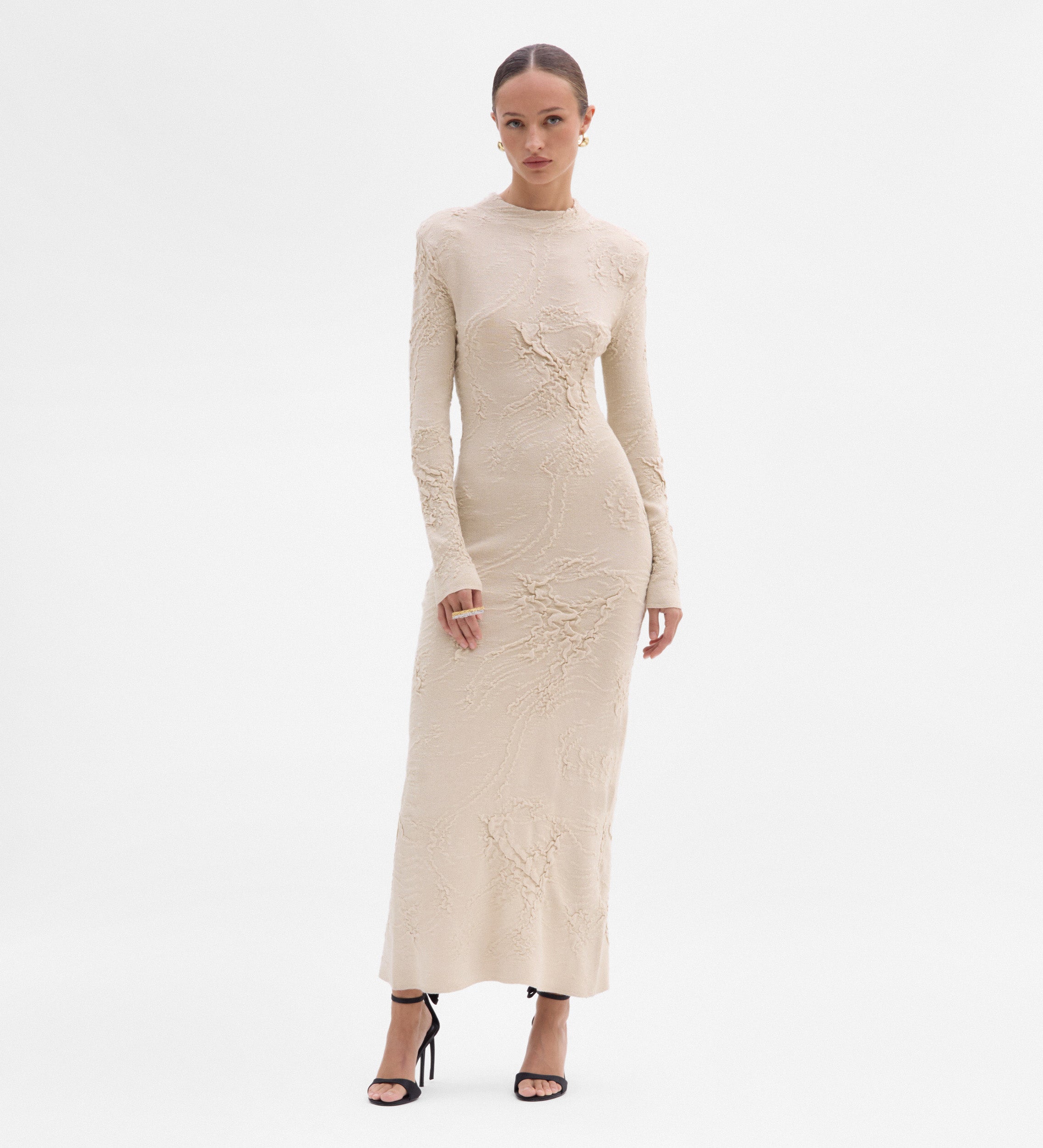 Vestido largo textura