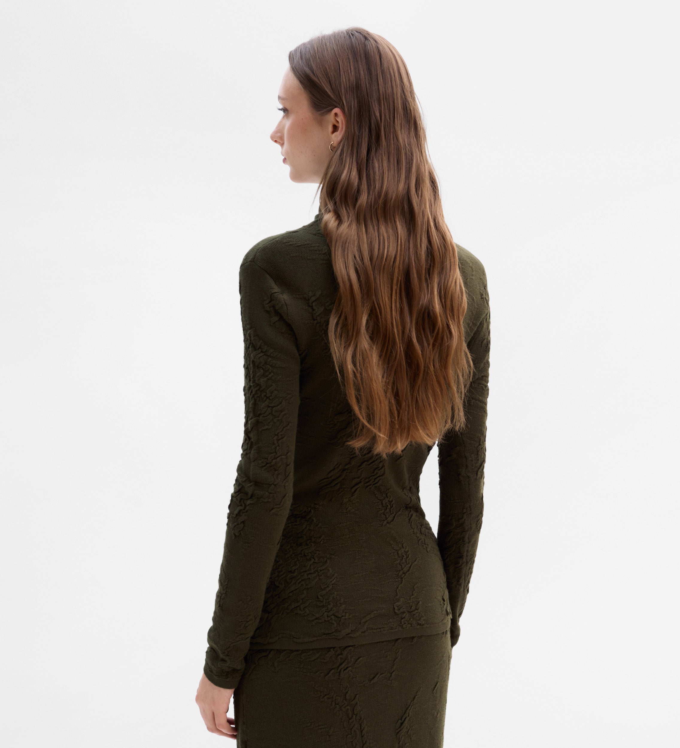 Jersey cuello alto textura