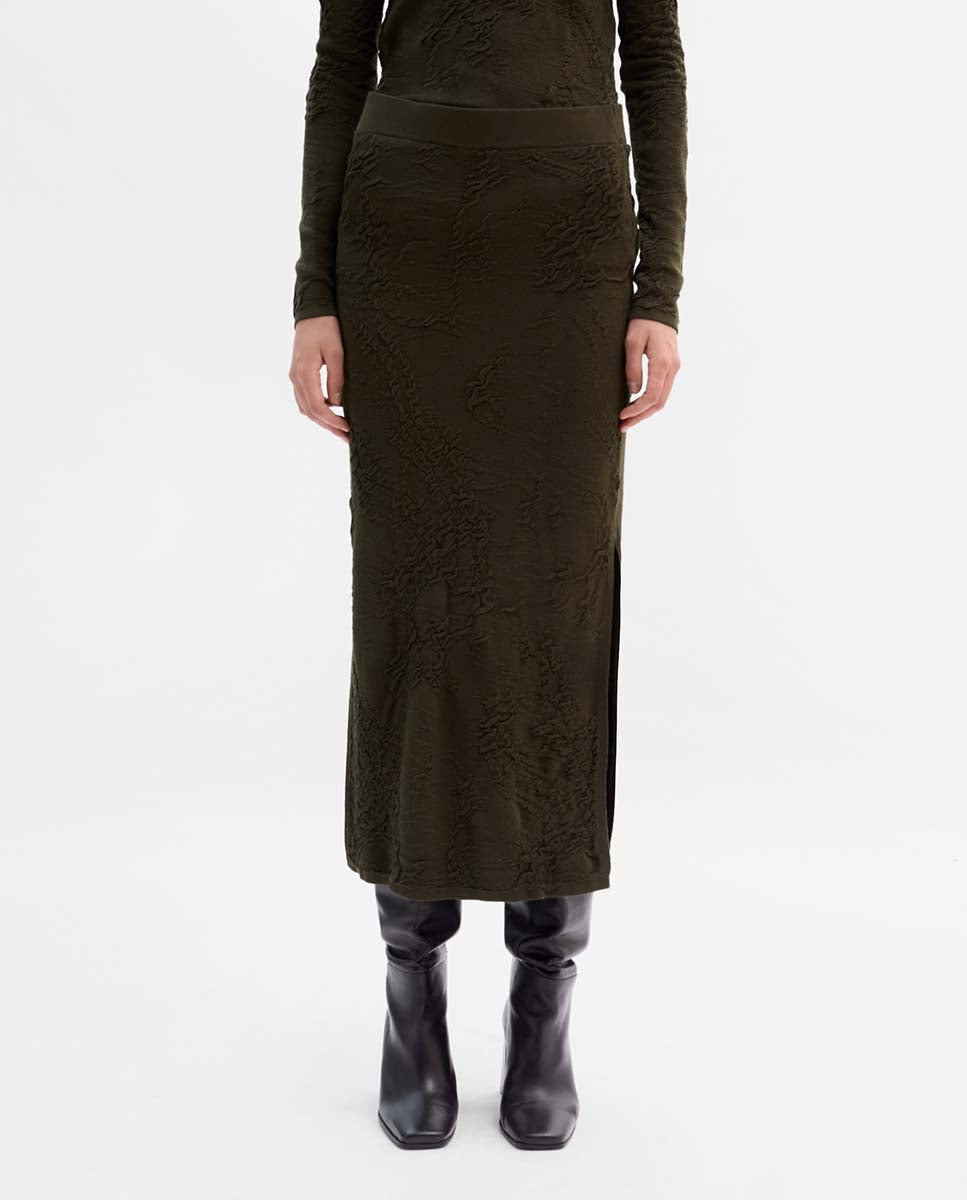 Textured knit skirt