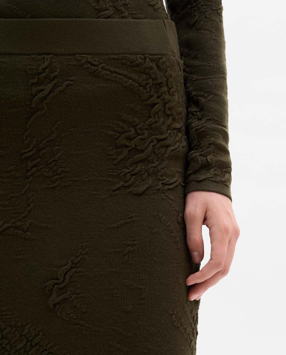 Textured knit skirt
