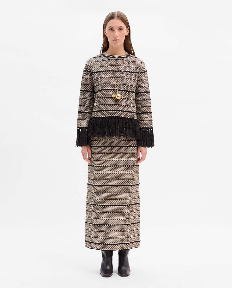 Jacquard knit sweater