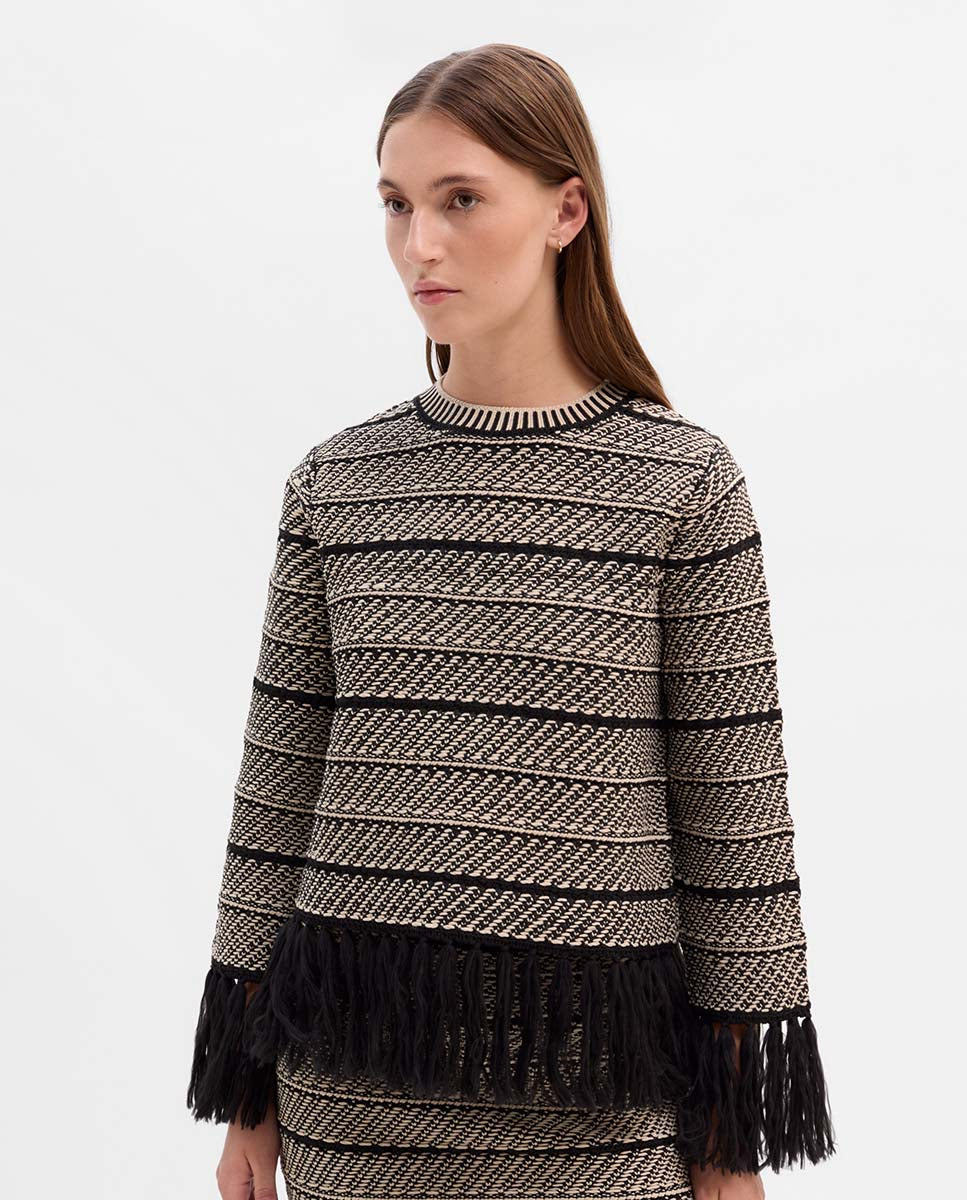 Jacquard knit sweater