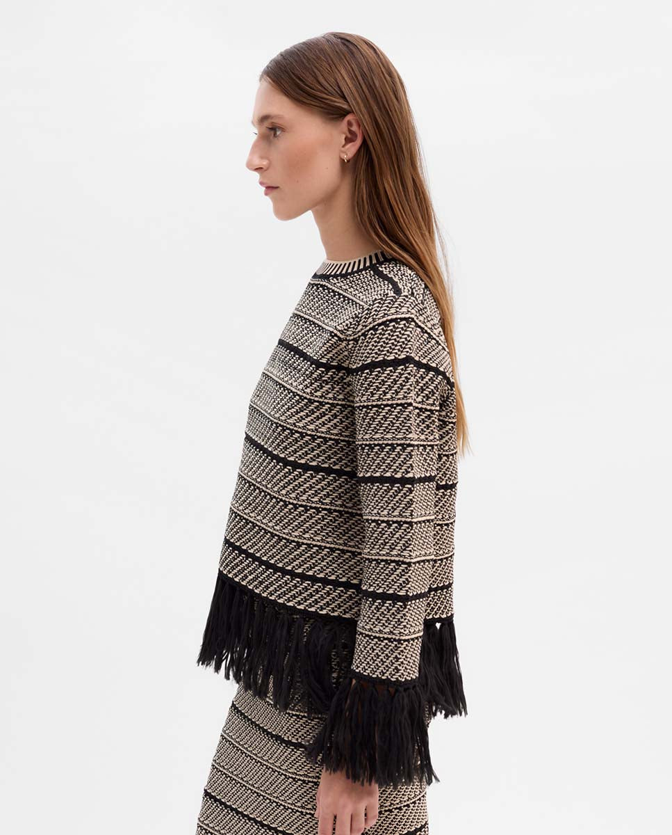 Jacquard knit sweater