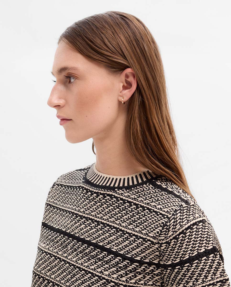 Jacquard knit sweater