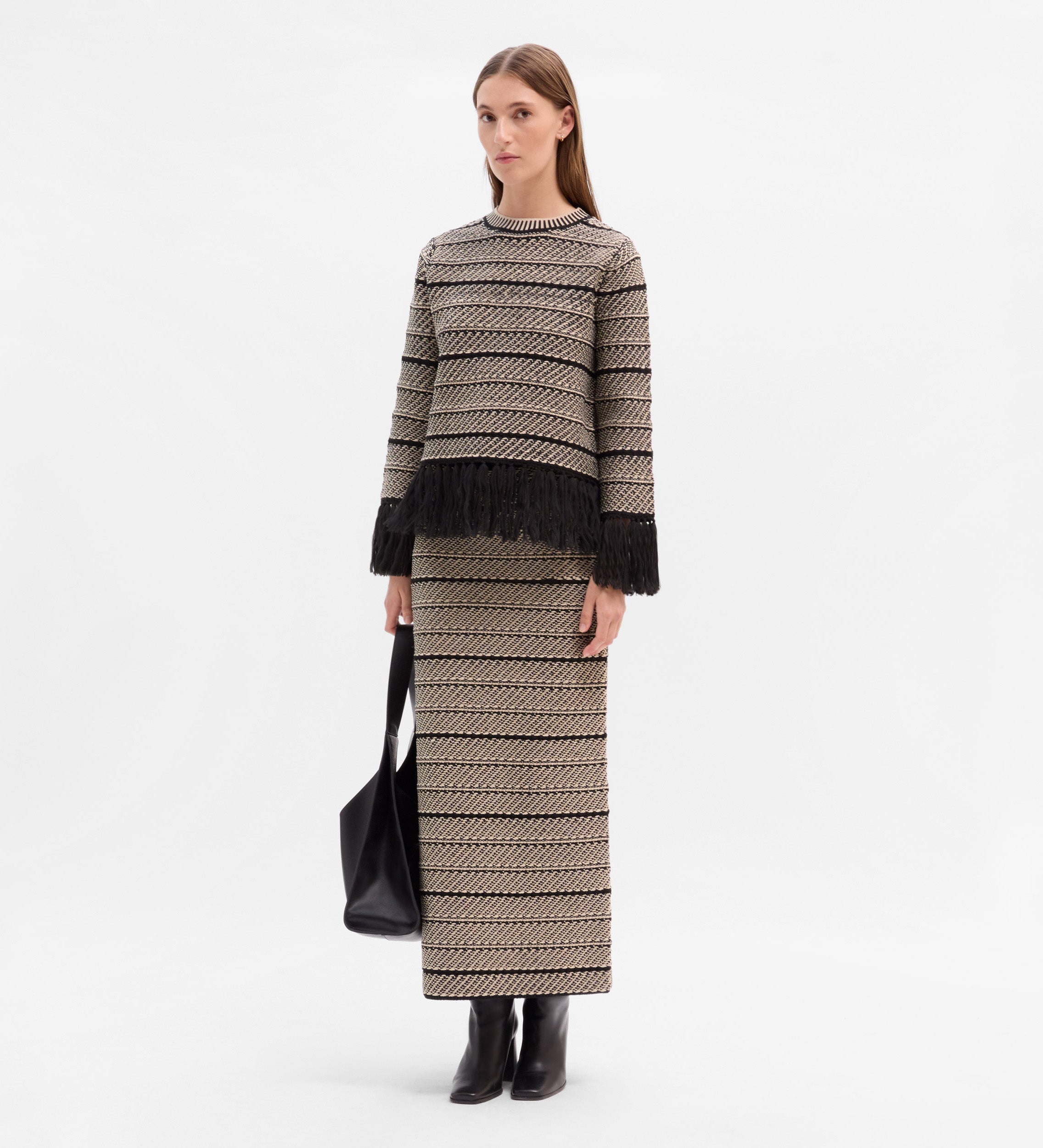 Jacquard knit skirt