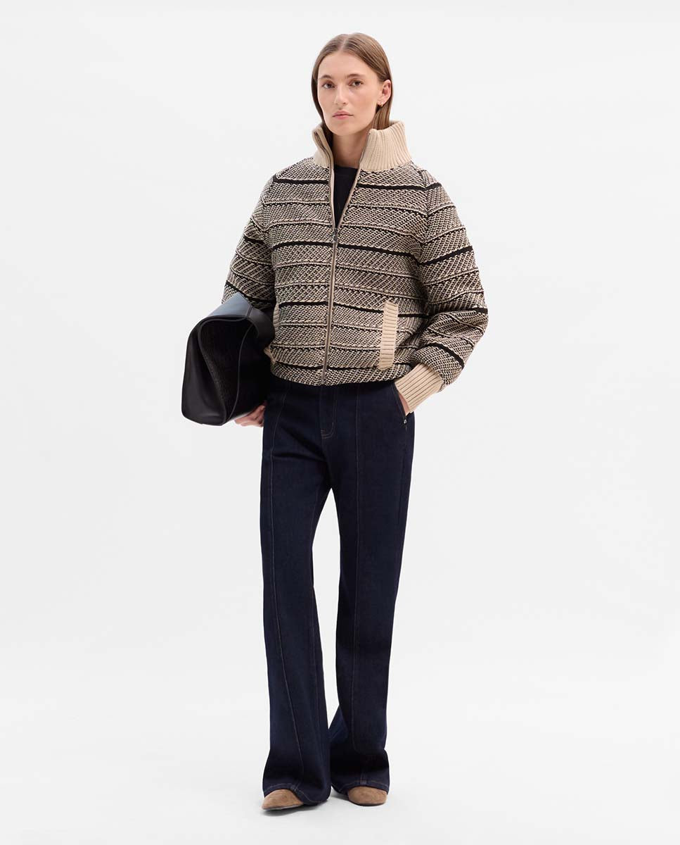 Jacquard bomber jacket