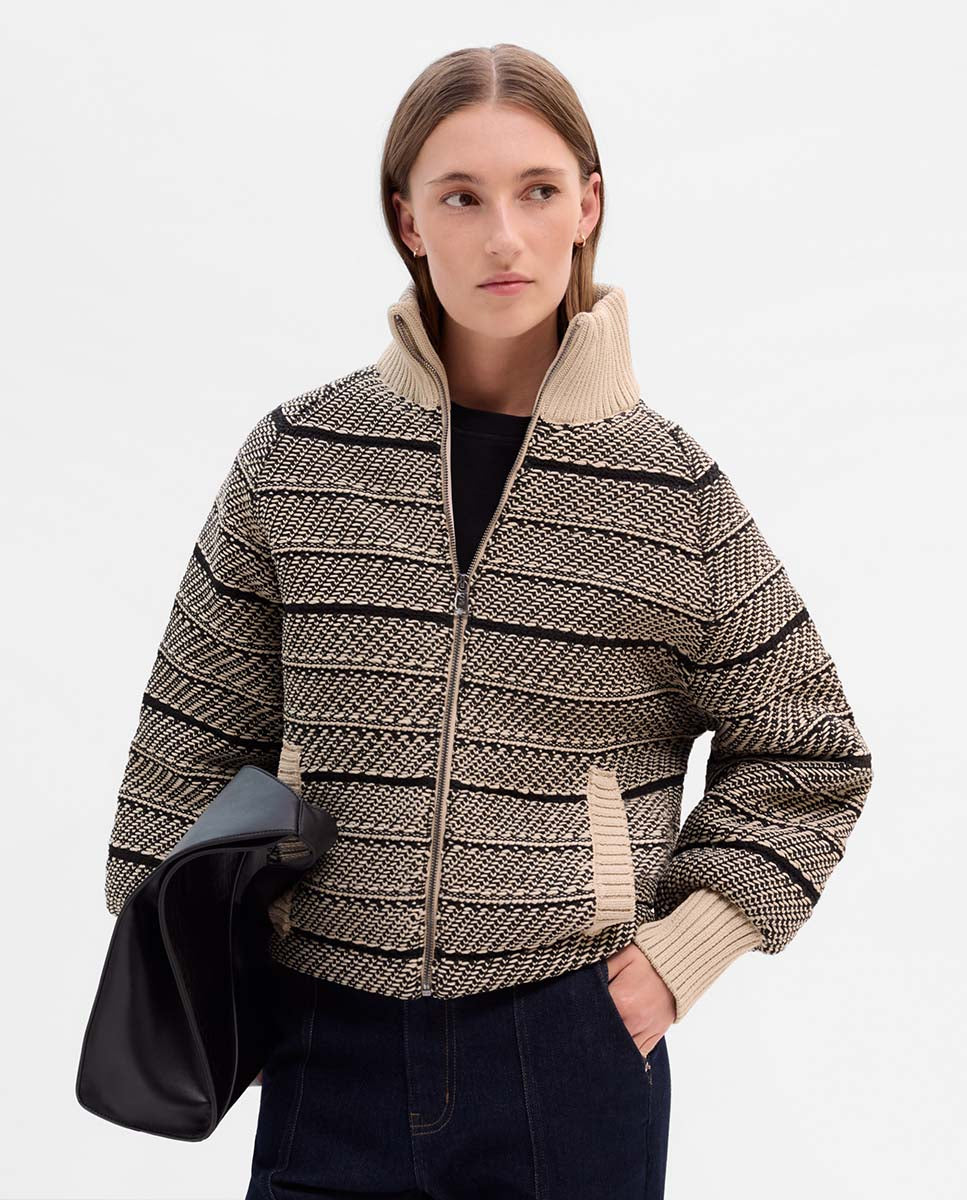 Jacquard bomber jacket