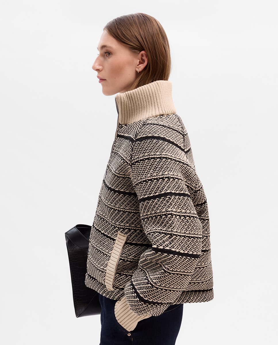 Jacquard bomber jacket