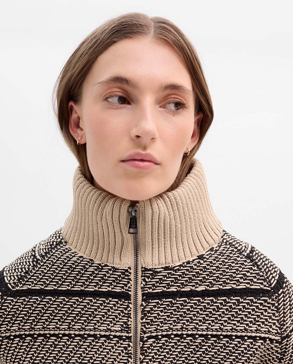 Jacquard bomber jacket