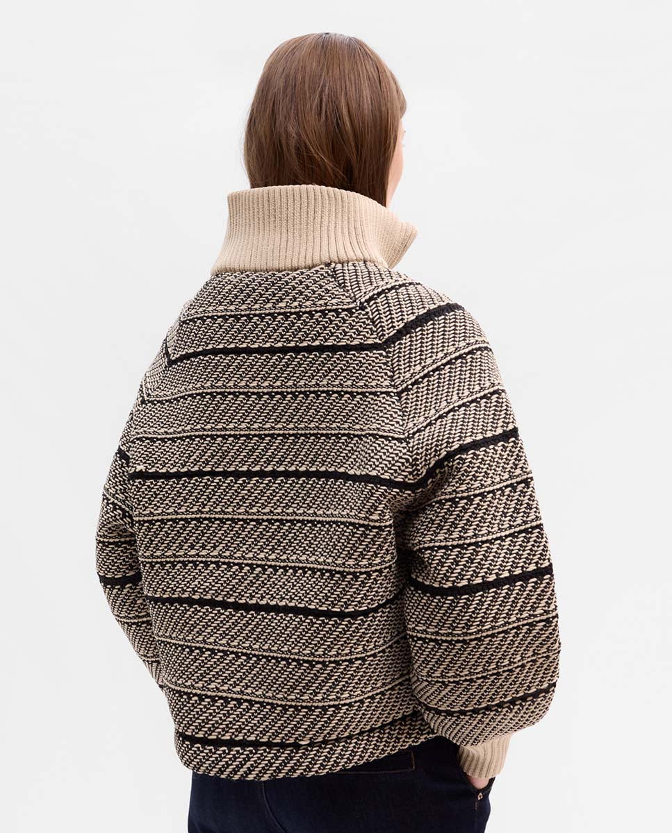 Jacquard bomber jacket