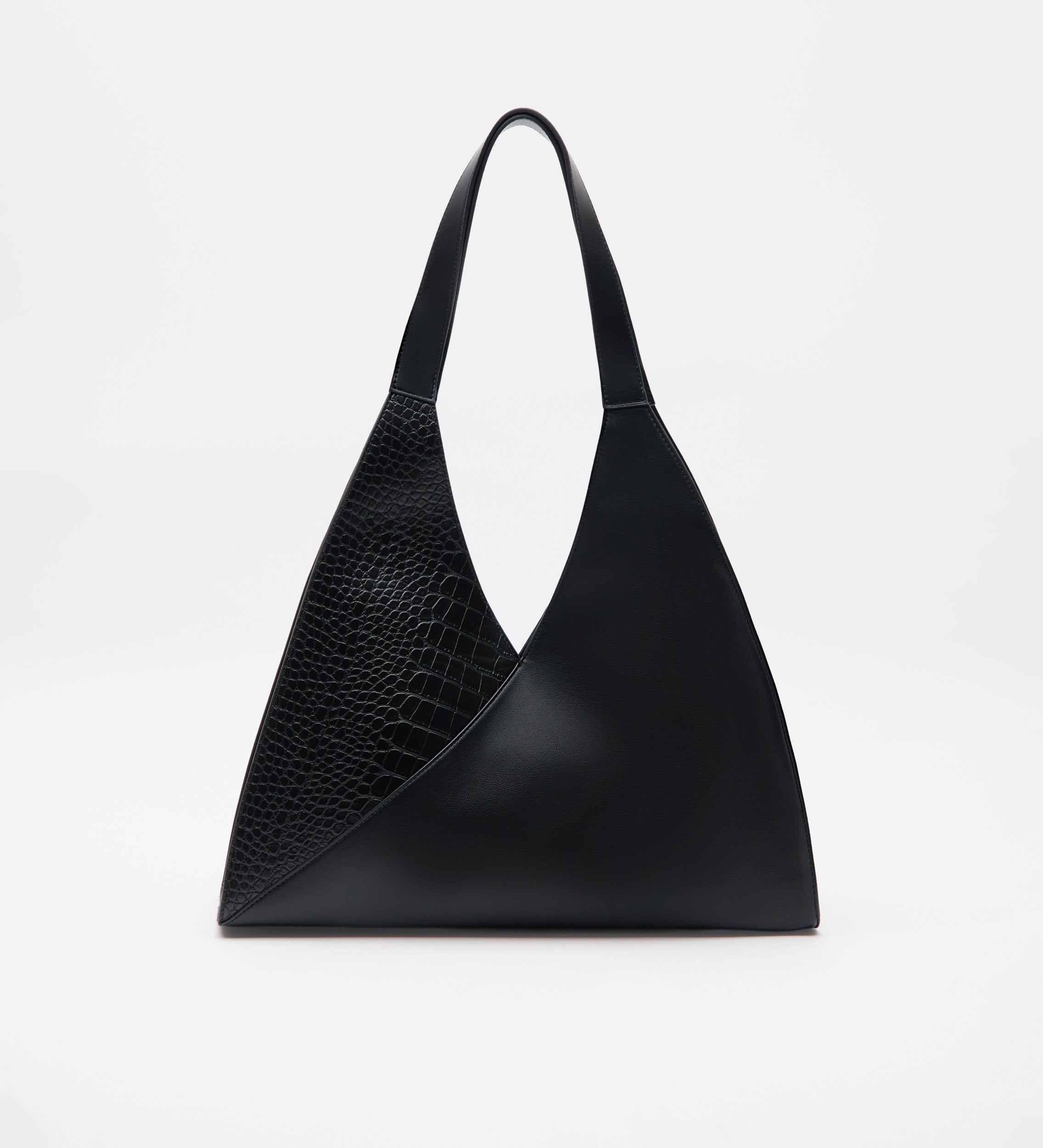 Bolso shopper combinado piel