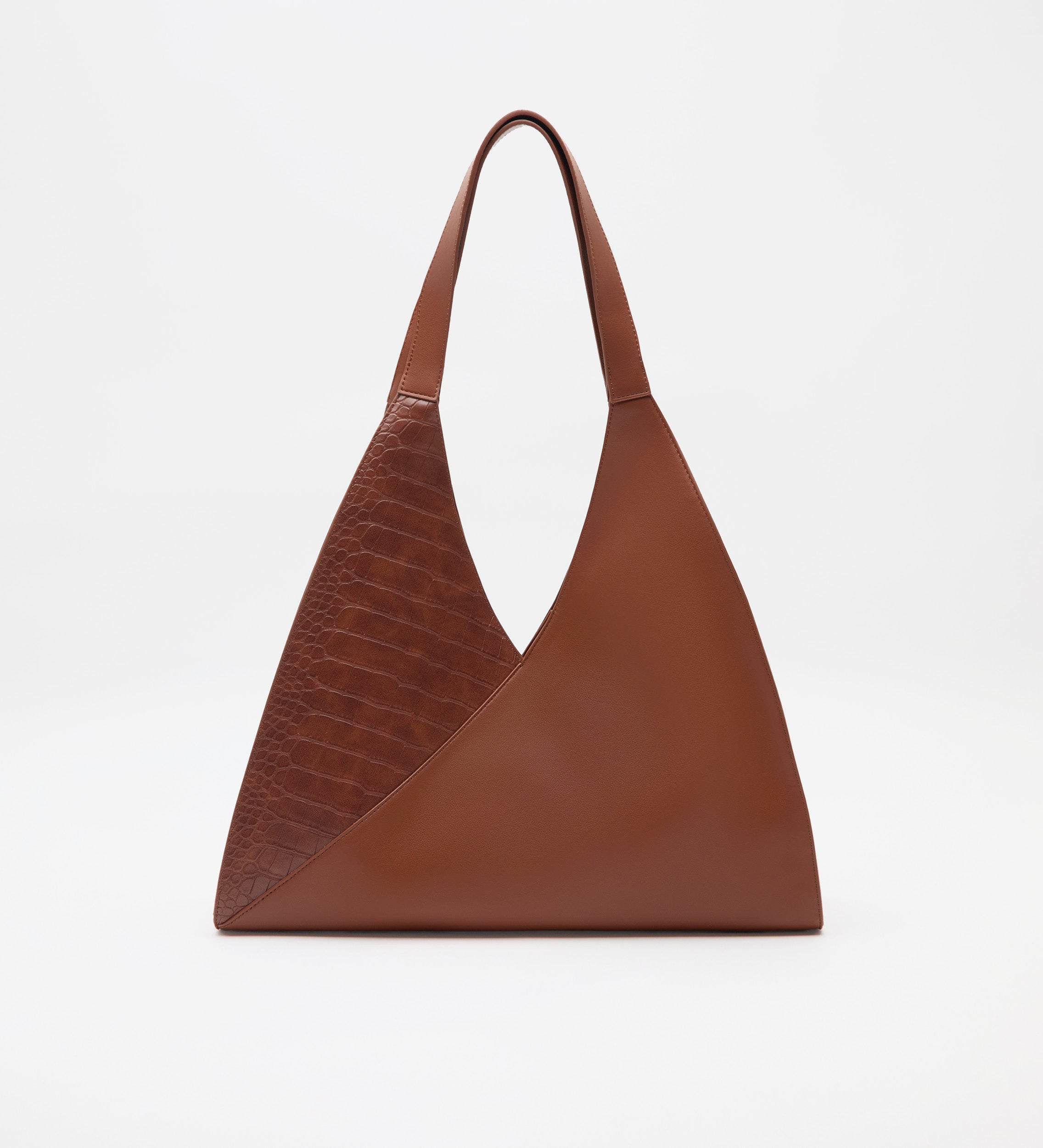 Bolso shopper combinado piel