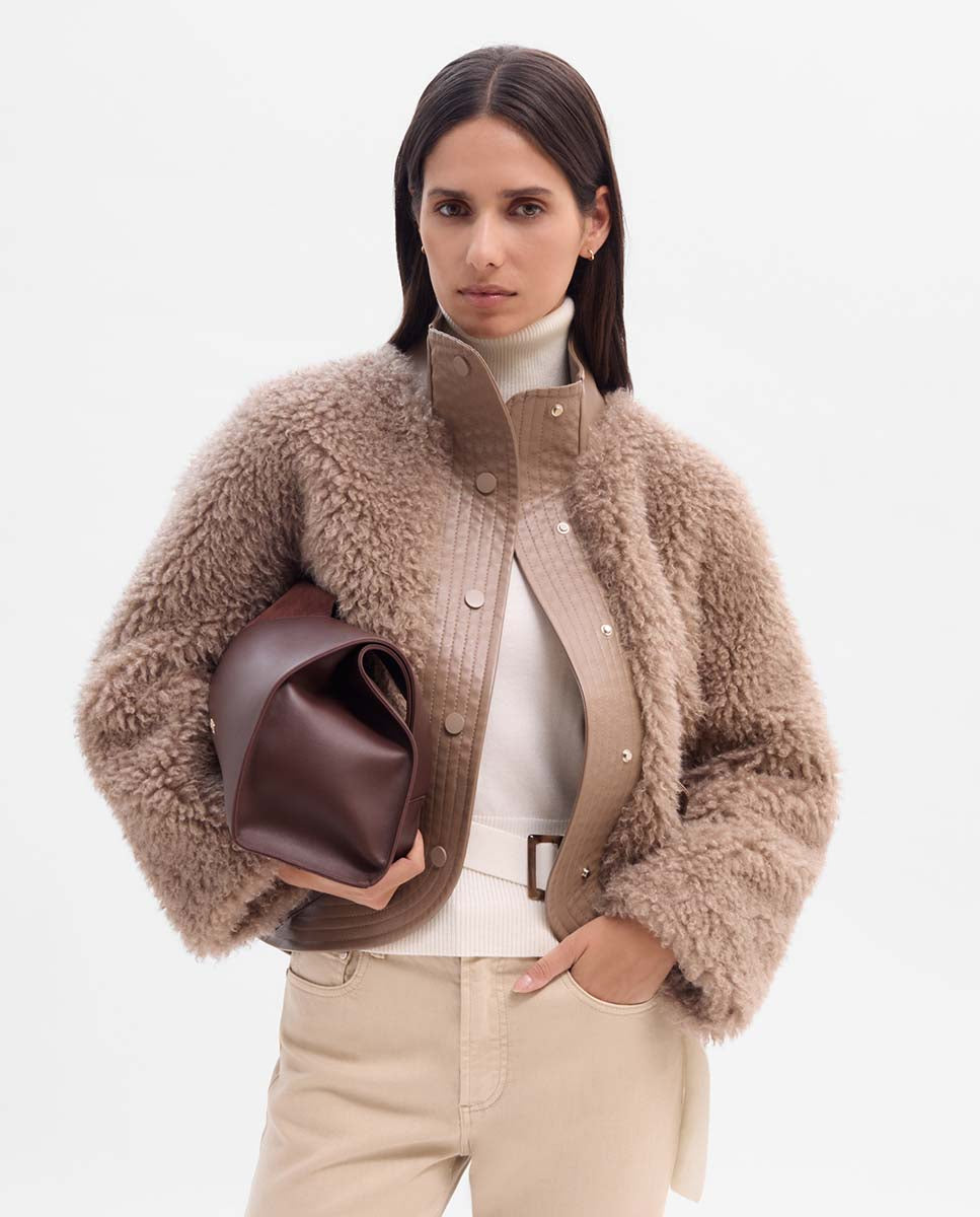 Sheepskin bomber jacket