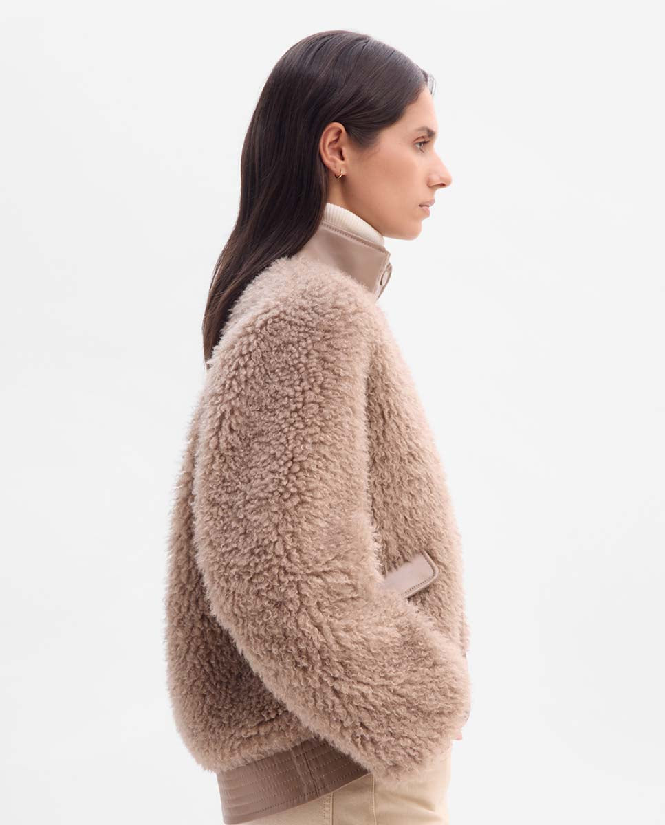Sheepskin bomber jacket