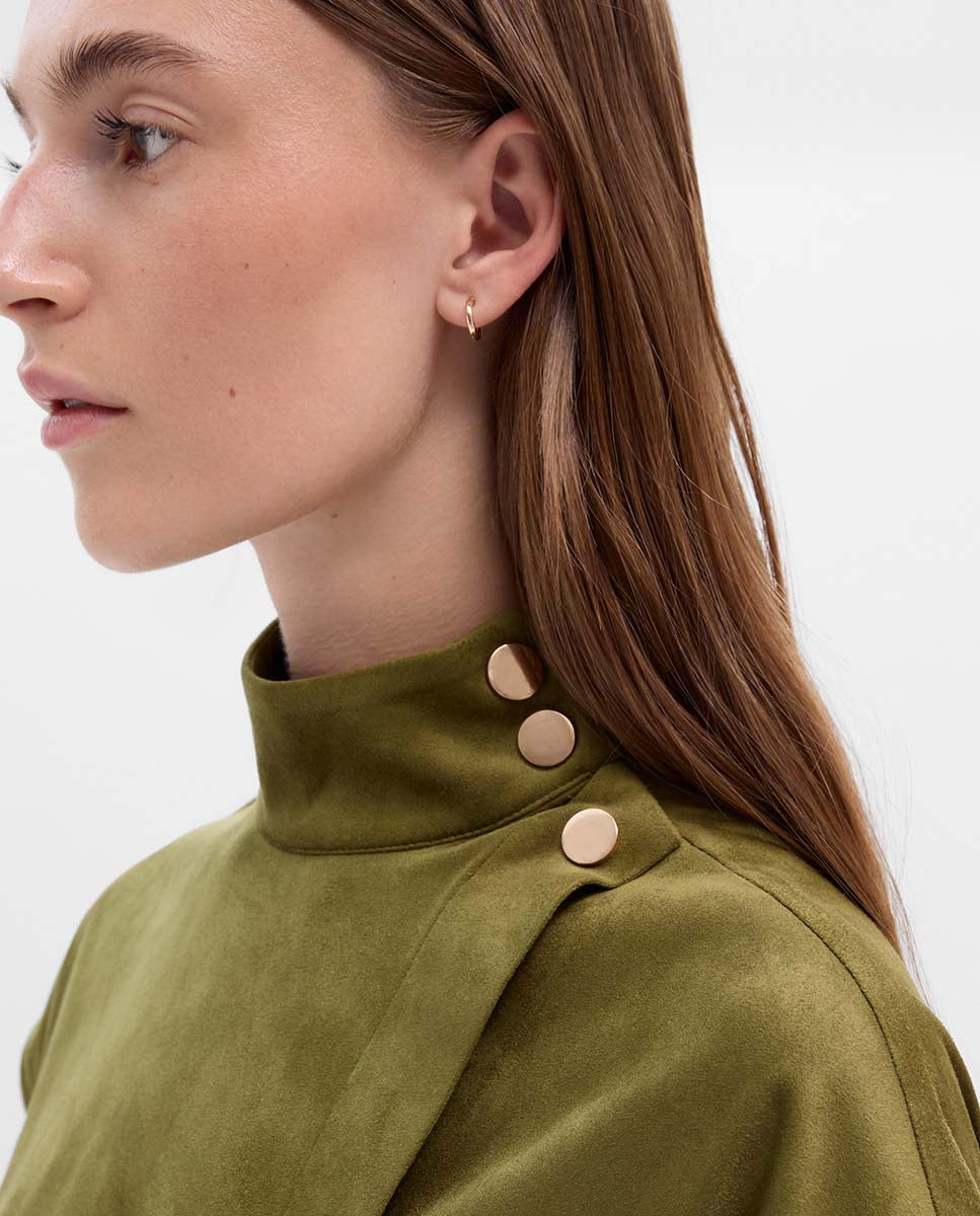 Suede top with a strap neck