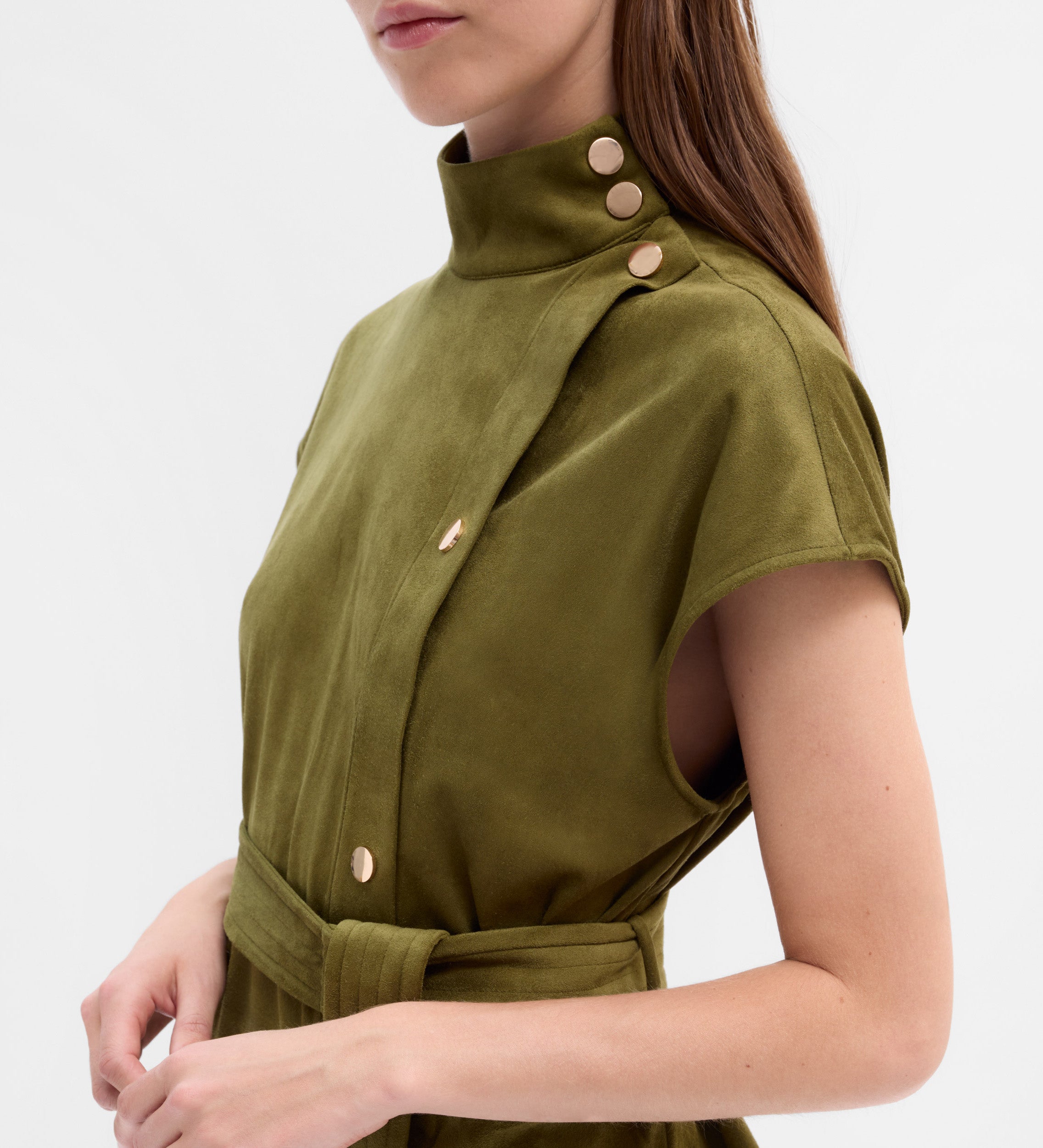 Haut daim col à bretelles