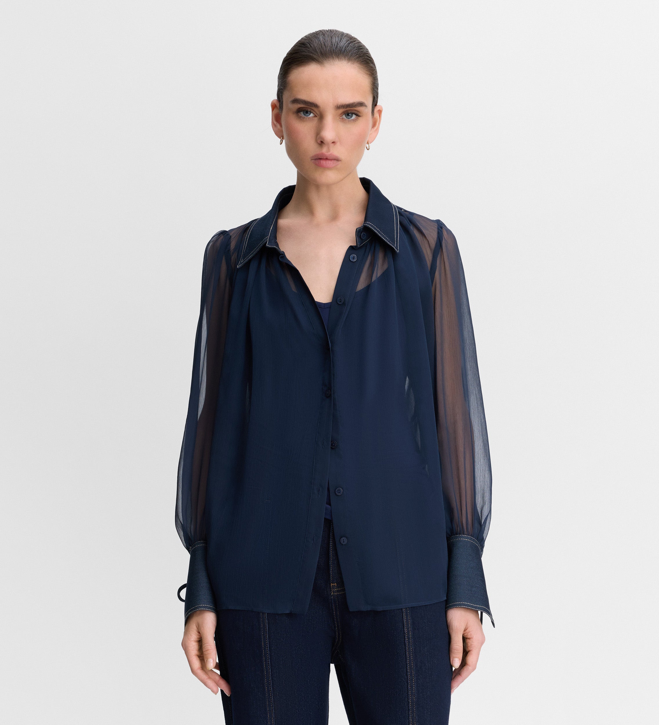 Blusa gasa combinada